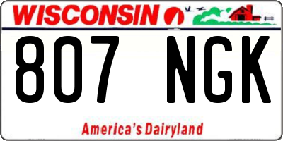 WI license plate 807NGK
