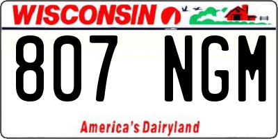 WI license plate 807NGM