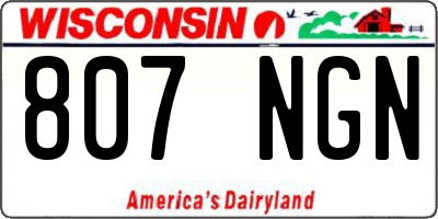 WI license plate 807NGN