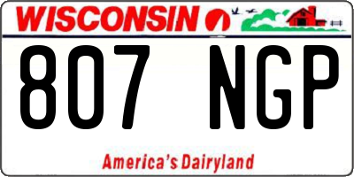 WI license plate 807NGP