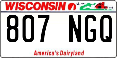 WI license plate 807NGQ
