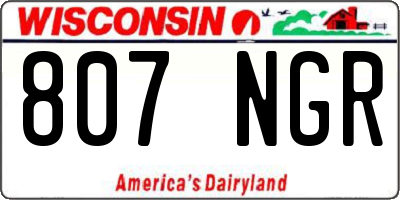 WI license plate 807NGR