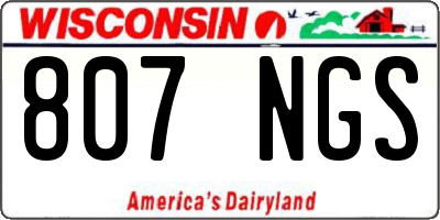 WI license plate 807NGS
