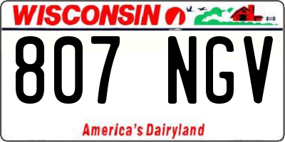 WI license plate 807NGV