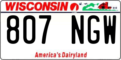 WI license plate 807NGW