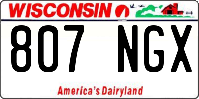 WI license plate 807NGX