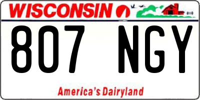 WI license plate 807NGY
