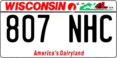 WI license plate 807NHC