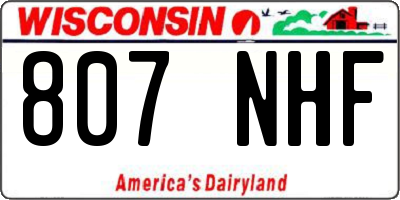 WI license plate 807NHF