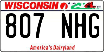 WI license plate 807NHG