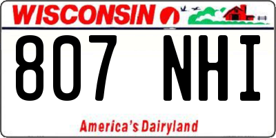 WI license plate 807NHI