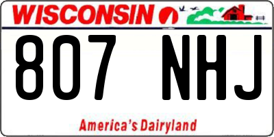 WI license plate 807NHJ