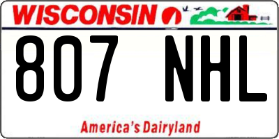WI license plate 807NHL