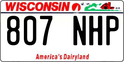 WI license plate 807NHP