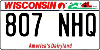 WI license plate 807NHQ