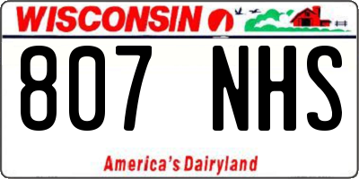 WI license plate 807NHS