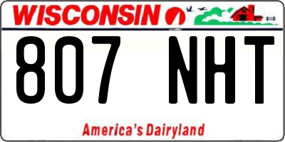 WI license plate 807NHT