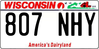 WI license plate 807NHY