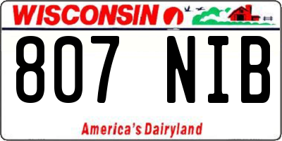 WI license plate 807NIB