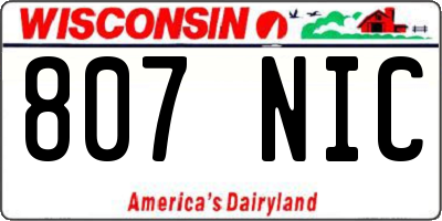 WI license plate 807NIC
