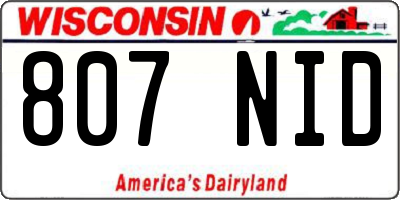 WI license plate 807NID