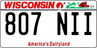 WI license plate 807NII