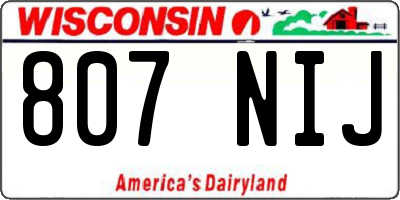 WI license plate 807NIJ