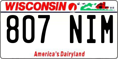 WI license plate 807NIM