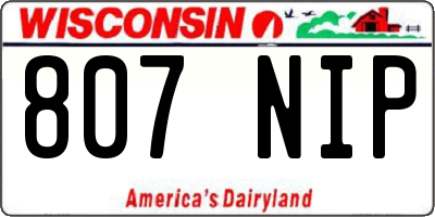 WI license plate 807NIP