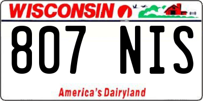 WI license plate 807NIS
