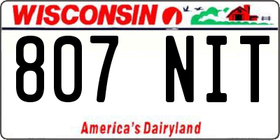 WI license plate 807NIT