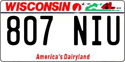 WI license plate 807NIU