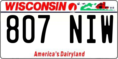 WI license plate 807NIW