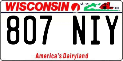 WI license plate 807NIY