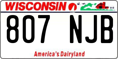 WI license plate 807NJB