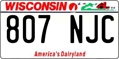 WI license plate 807NJC