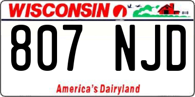 WI license plate 807NJD