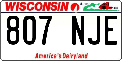 WI license plate 807NJE