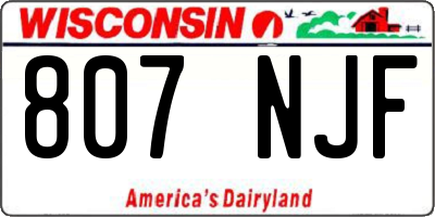 WI license plate 807NJF