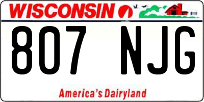 WI license plate 807NJG