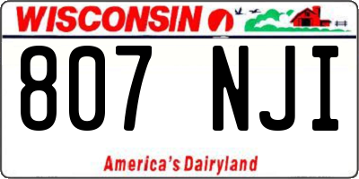 WI license plate 807NJI