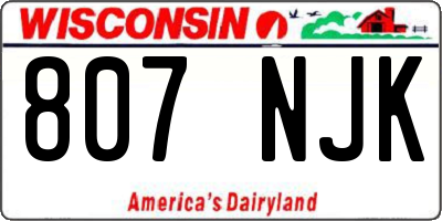 WI license plate 807NJK