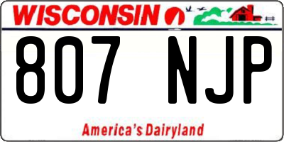 WI license plate 807NJP