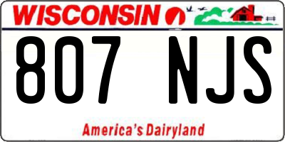 WI license plate 807NJS