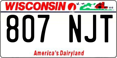 WI license plate 807NJT