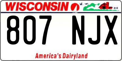 WI license plate 807NJX