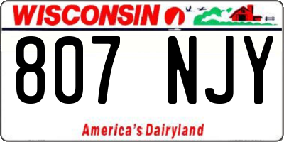 WI license plate 807NJY