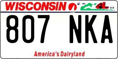 WI license plate 807NKA