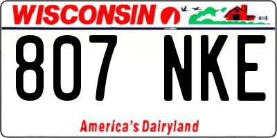 WI license plate 807NKE