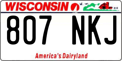 WI license plate 807NKJ